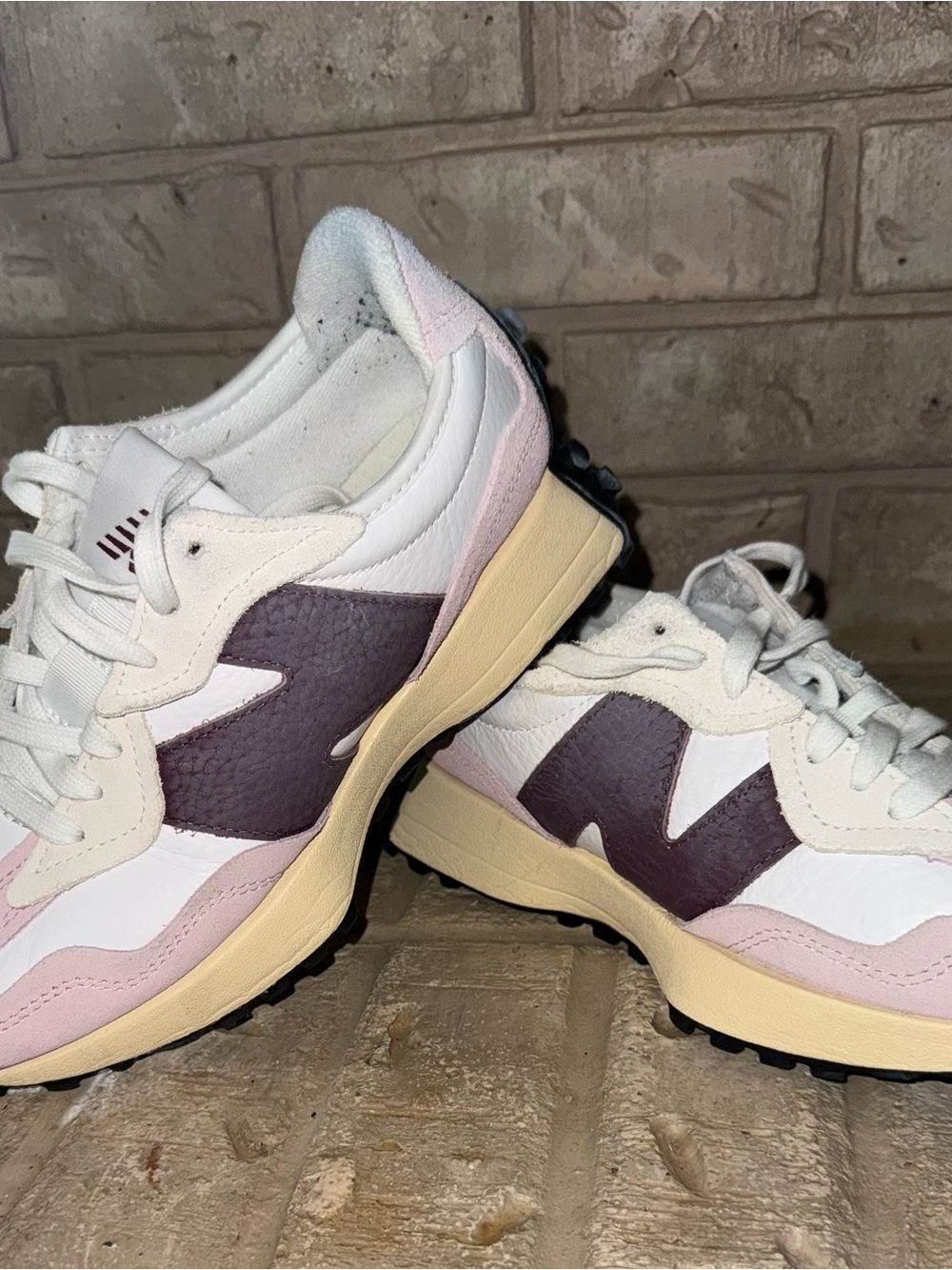 New Balance Women's Sneakers in White, Pink & Plum Accent